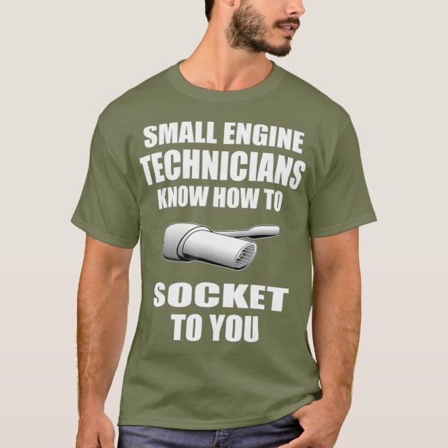Small Engine Mechanic T Shirt Small Motor Repair (Front)
