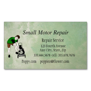 Small Engine Repair Custom  Magnetic Business Card