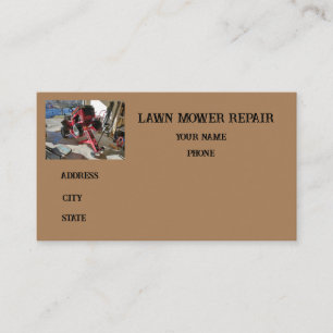 small engine shop tractor repair motor lawn mower business card