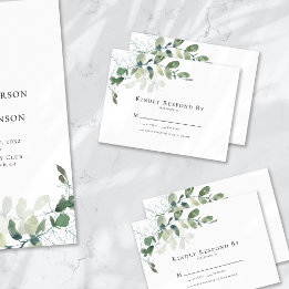 Small Eucalyptus Greenery Wedding RSVP Card