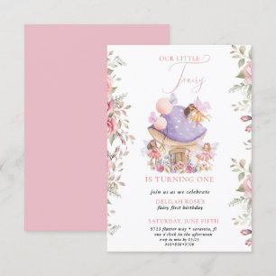 Small Fairy Whimsical Magical 1st Birthday Invitation
