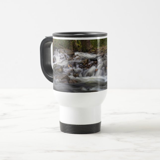 Small Falls on Sand Spring Run Travel Mug (Front Left)