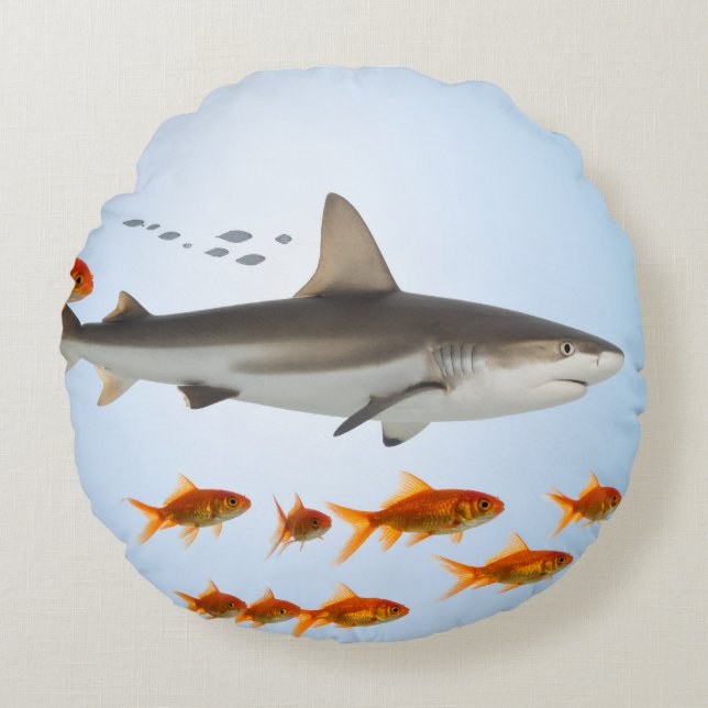 Small Fish Big Shadow Round Cushion (Front)