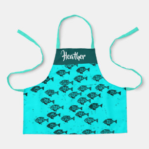 Small fishes blue apron