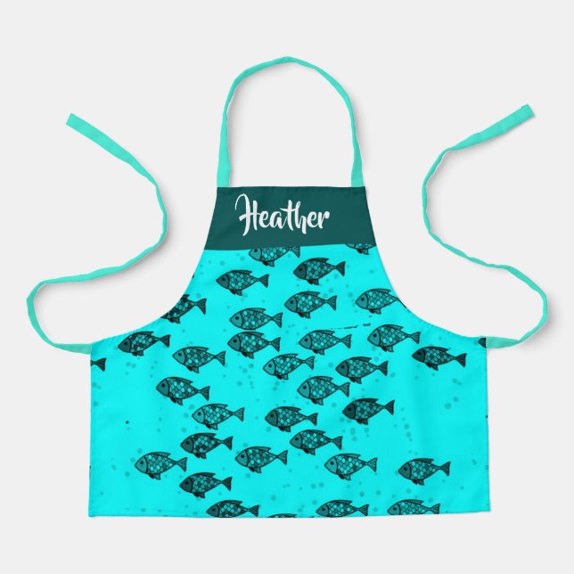 Small fishes blue apron (Front)