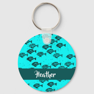 Small fishes blue key ring