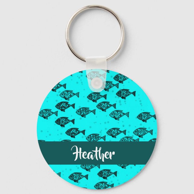 Small fishes blue key ring (Front)