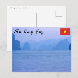 Small fishing boat in Ha Long Bay - Vietnam, Asia Postcard