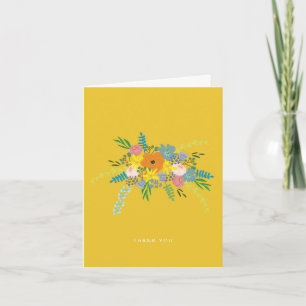 Small Flat Thank You Card - Yellow Botanical