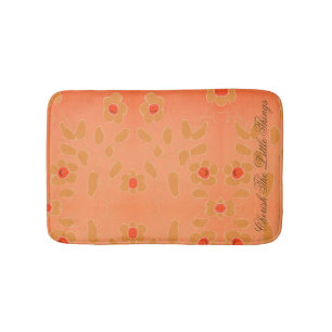 Small Floral Mat With Peach accented In Red