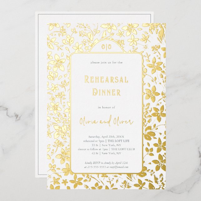 Small Flowers Rehearsal Dinner (Front/Back)