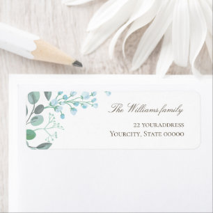 small flowers watercolor label
