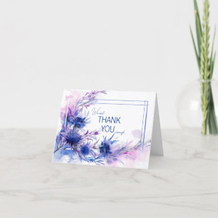 Small folded  Cornflower Reverie  Thank You Card