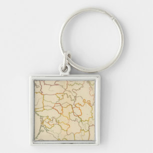 Small French Rivers Outline Key Ring
