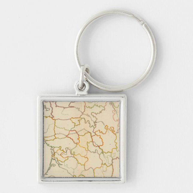 Small French Rivers Outline Key Ring (Front)