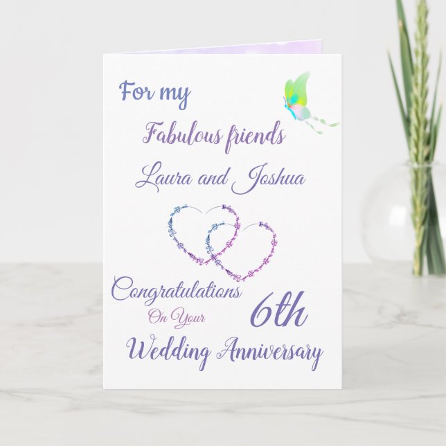 Small Friends 6th Anniversary design greeting Card (Front)