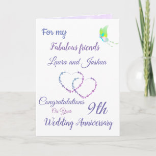 Small Friends 9th Anniversary design greeting Card