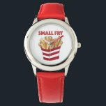 SMALL FRY Fast Food French Fries Foodie Kid Watch<br><div class="desc">Features an original marker illustration of a red-and-white striped carton of delicious fast food french fries, with SMALL FRY in a fun red font.</div>