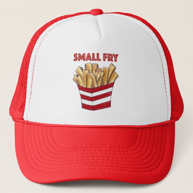 SMALL FRY French Fries Fast Food Junk Foodie Trucker Hat (Front)
