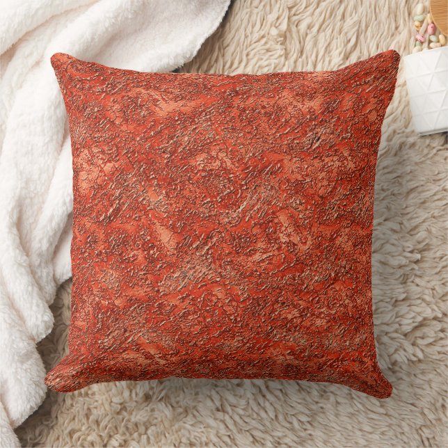 Small furrow texture on cardinal red to copper cushion (Blanket)