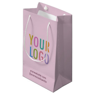 Small Gift Bag Company Logo Mauve Purple 8.5 inch