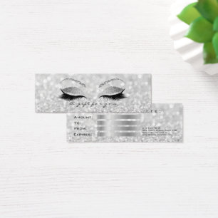 Small Gift Certificate Silver Glitter Lash Makeup