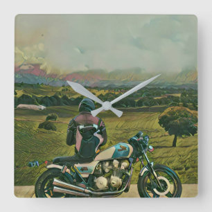 small gifts for motorcyclists square wall clock