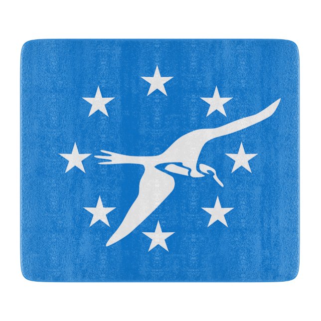Small glass cutting board- flag of Corpus Christi Board (Front)