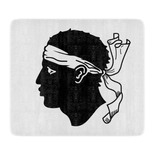 Small glass cutting board- flag of Corsica Board (Front)