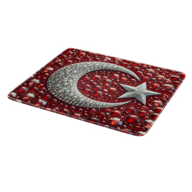 Small glass cutting board Turkish Colours (Corner)