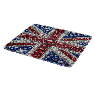 Small glass cutting board with British Colours