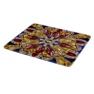 Small glass cutting board with Colombia Colours