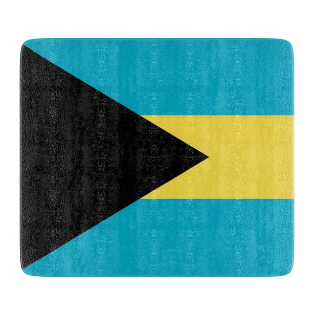 Small glass cutting board with flag of Bahamas (Front)
