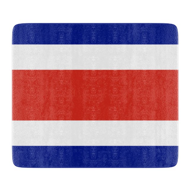 Small glass cutting board with flag of Costa Rica (Front)