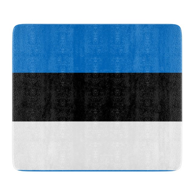 Small glass cutting board with flag of Estonia (Front)