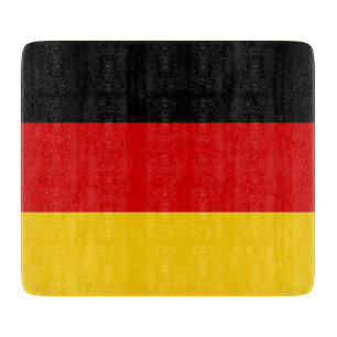 Small glass cutting board with flag of Germany