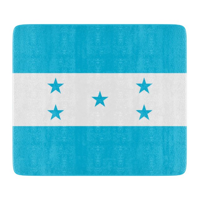 Small glass cutting board with flag of Honduras (Front)