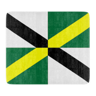 Small glass cutting board with flag of Monterey