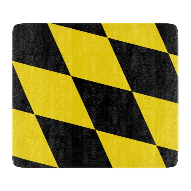 Small glass cutting board with flag of Munich (Front)