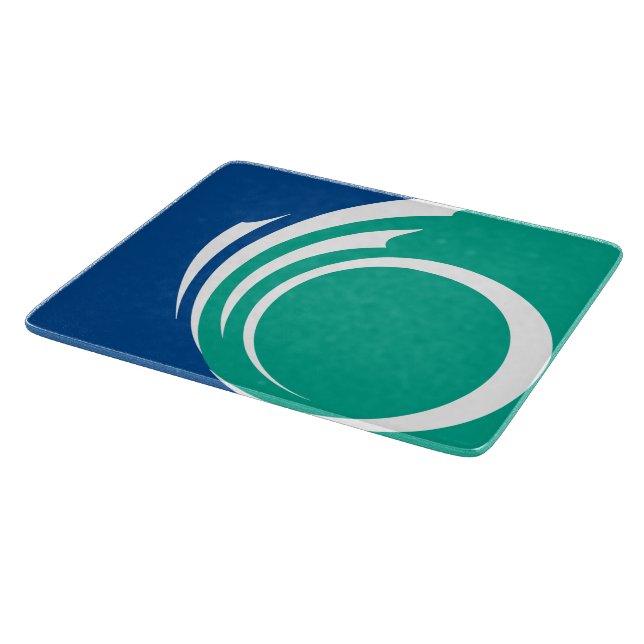 Small glass cutting board with flag of Ottawa (Corner)