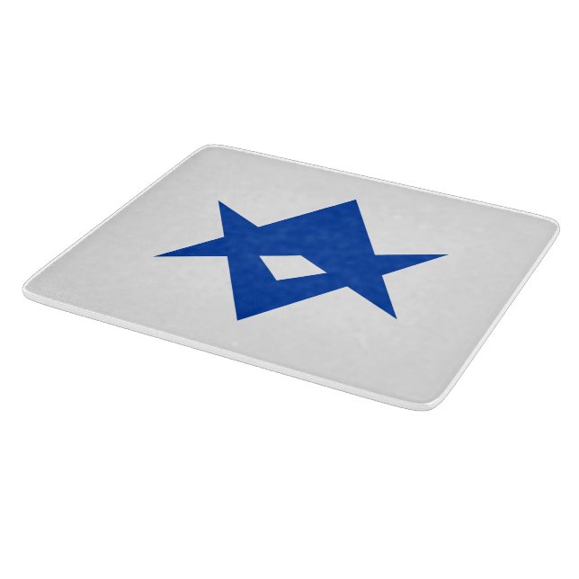 Small glass cutting board with flag of Toyota City (Corner)