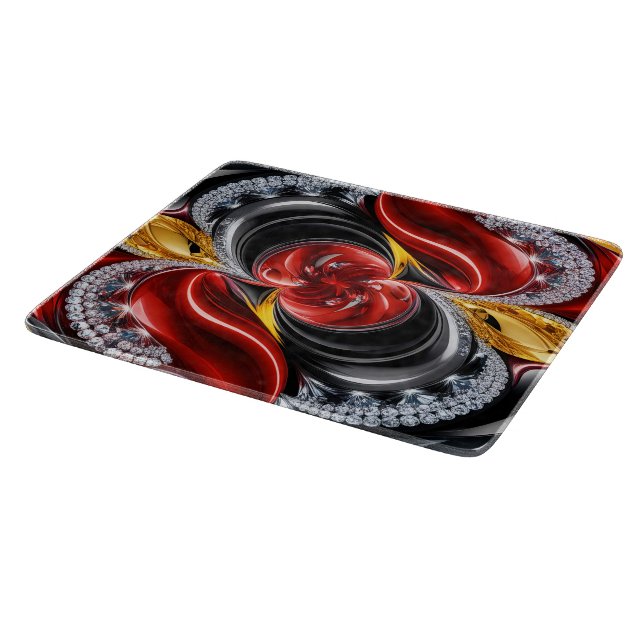 Small glass cutting board with Germany Colours (Corner)