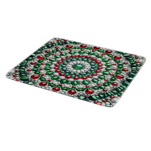 Small glass cutting board with Italian Colours