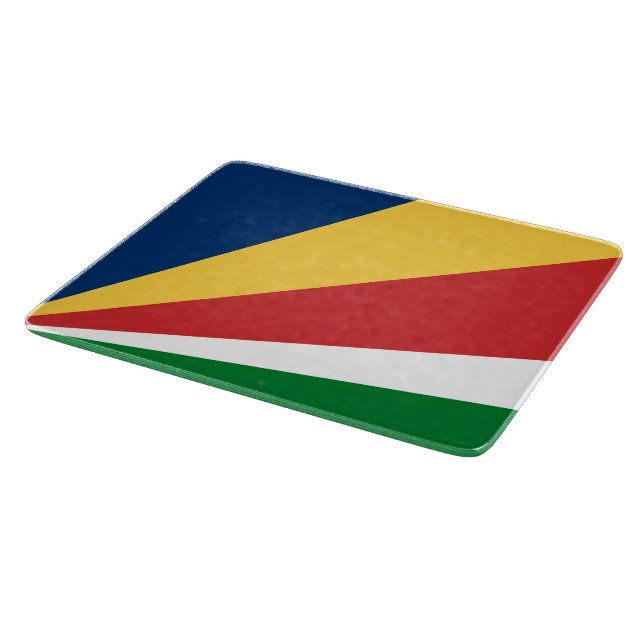 Small glass cutting board with Seychelles Colours (Corner)