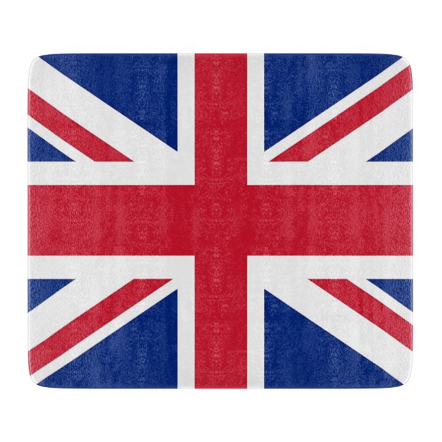 Small glass cutting board with United Kingdom flag (Front)