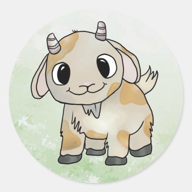 small goat classic round sticker (Front)