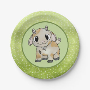 small goat paper plate