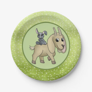 Small goats paper plate