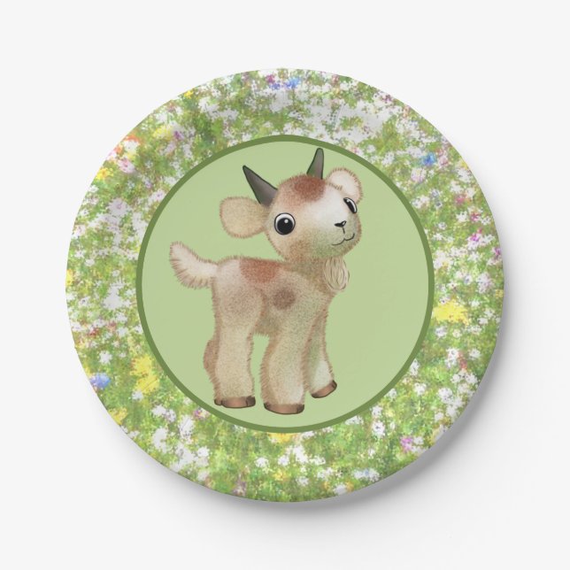 Small goats paper plate (Front)