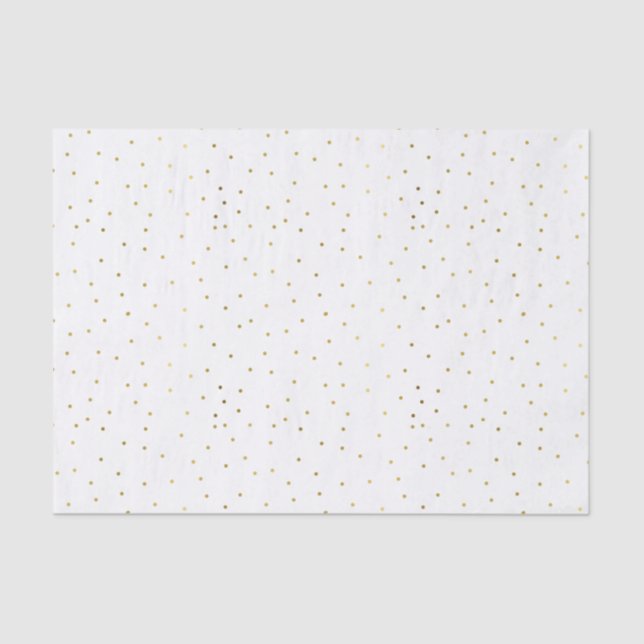 Small Gold Tone Polka Dot Tissue Paper (Front)